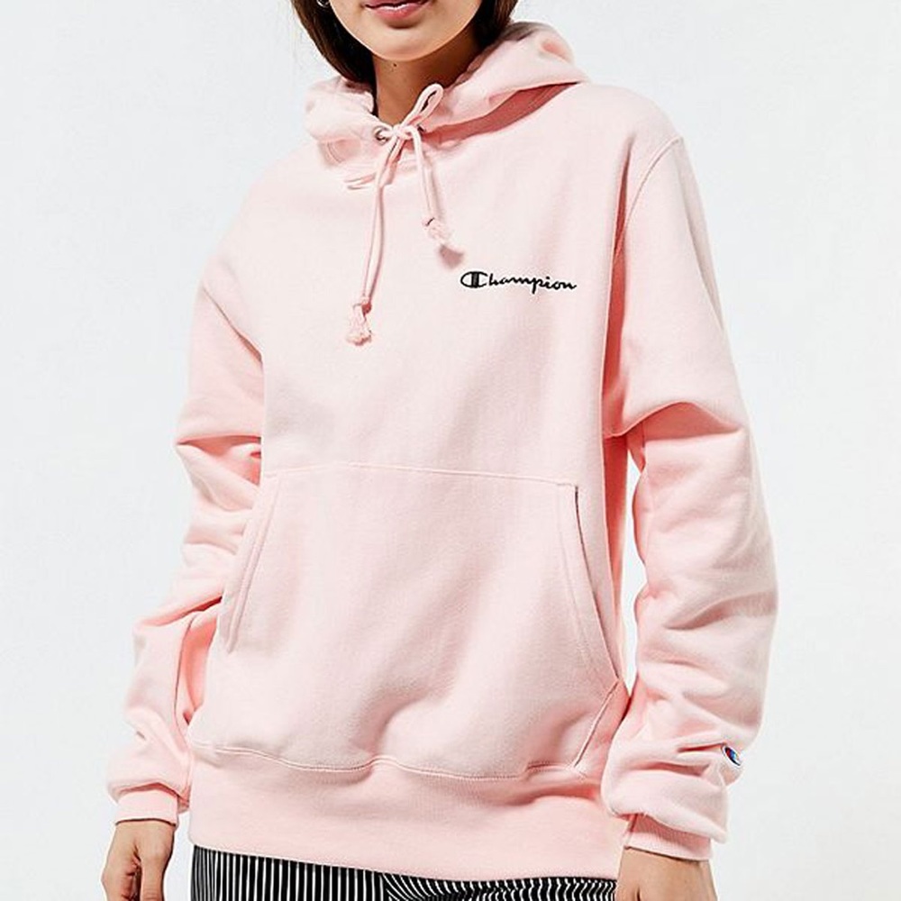 UO champion reverse weave hoodie baby pink